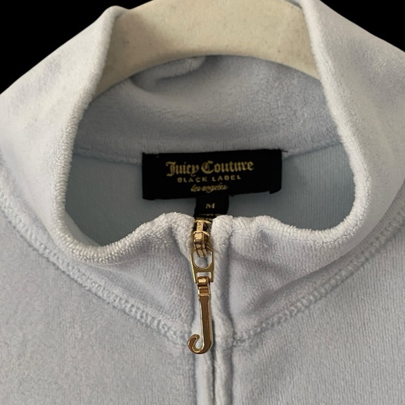 Juicy Couture women’s ice blue velour mock neck track jacket M Y2K mean girls - Picture 3 of 6